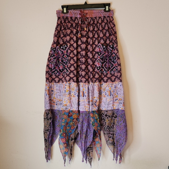 HIPPIE FOREVER Handmade Patchwork Handkerchief Pants, size OS - Picture 1 of 10